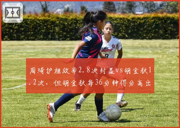 周琦护框效率2.8次封盖vs胡金秋1.2次，但胡金秋每36分钟得分高出5.3分